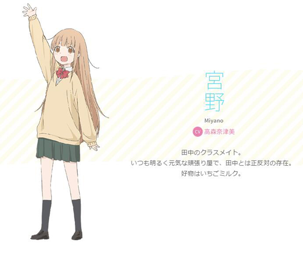 4月新番《田中君总是如此慵懒》公布人设声优