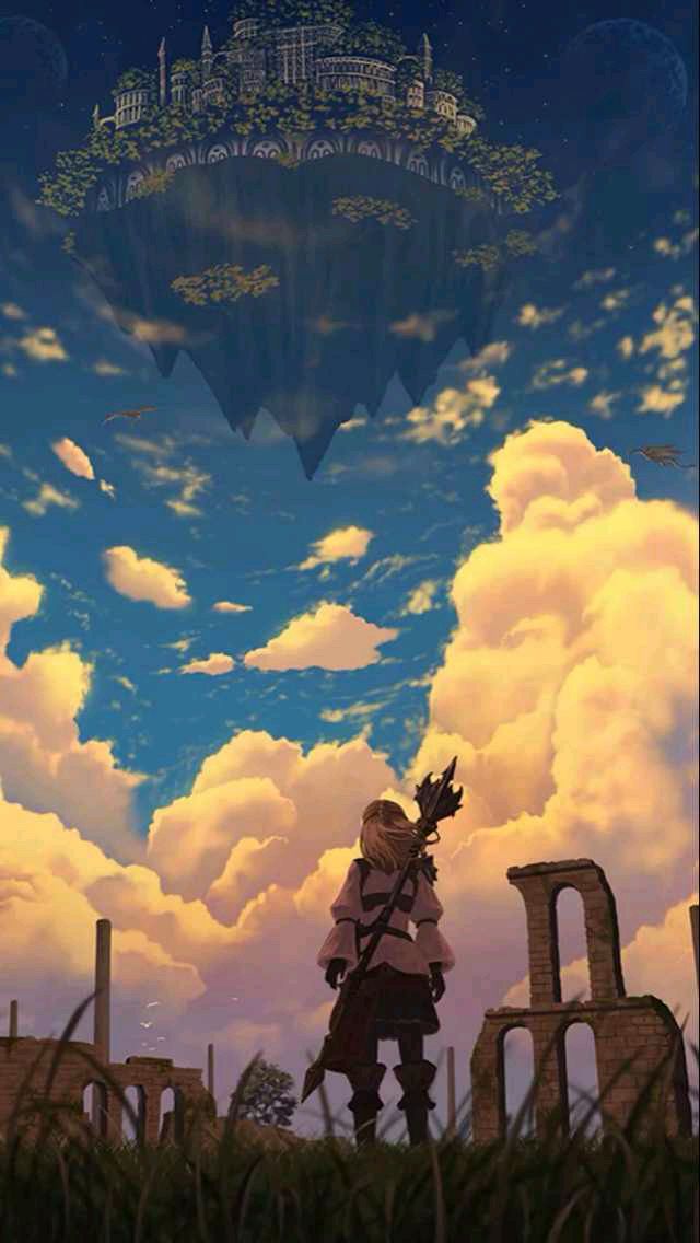 二次元天空,手绘天空,天空插画