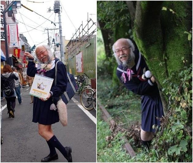 大跌眼镜！大叔穿水手服起因竟是免费拉面！