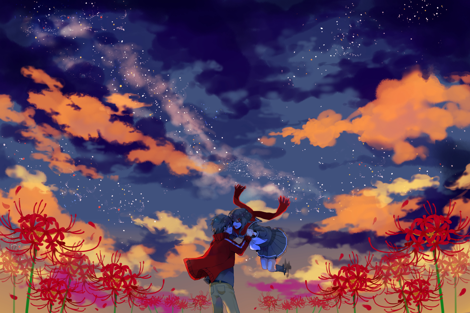 二次元中的地狱之花 彼岸花桌面壁纸