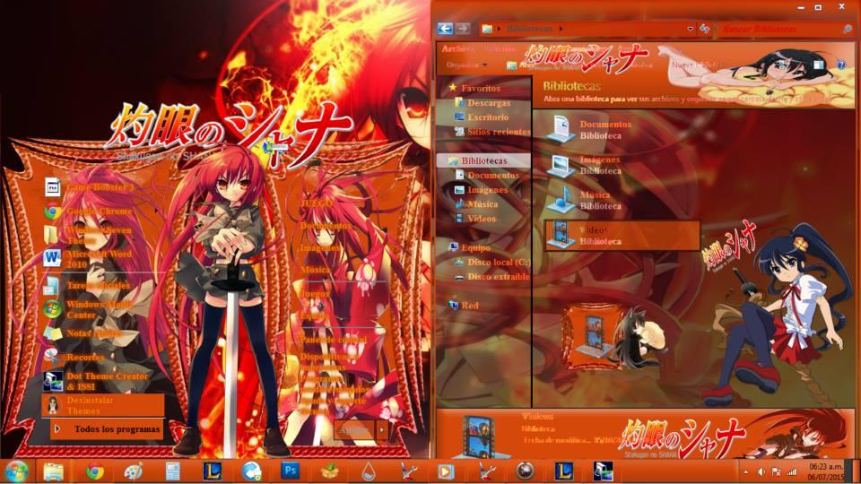 红色烈焰,灼眼的夏娜,win7主题,动漫电脑主题