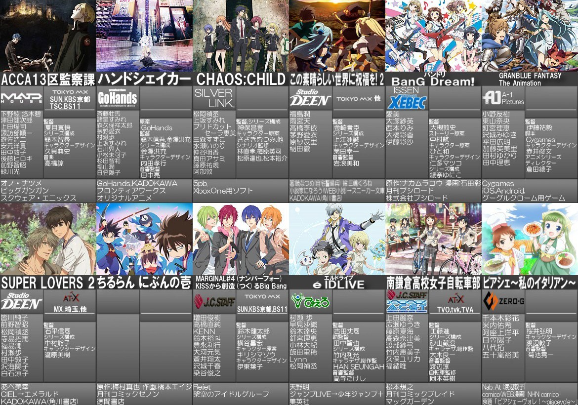 2017年一月新番表第二版 待播动画37部