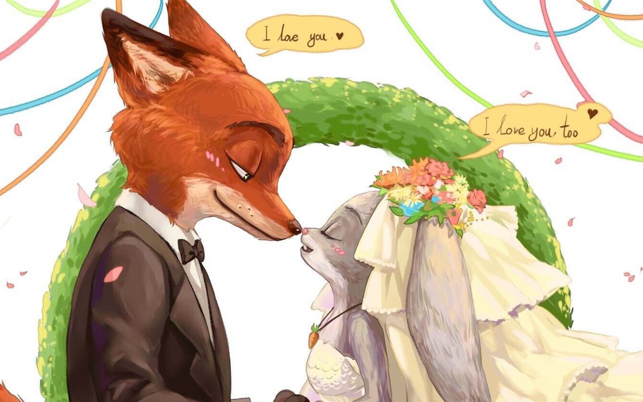 疯狂动物城 朱迪和尼克情侣款动漫壁纸