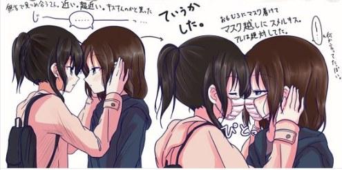 绅士狂喜！日网友手绘电车上看到的百合场景