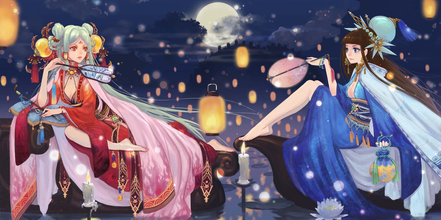 夏日灯火宛如漫天流萤 灯笼与少女 精选美图壁纸
