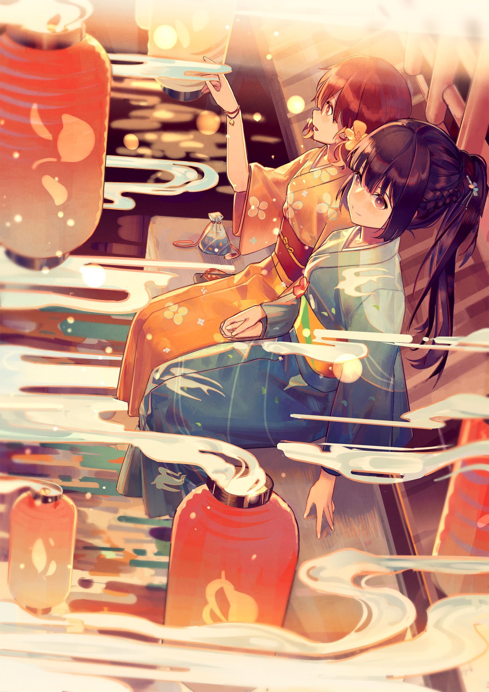 动漫本子,动漫和服少女,夏日祭