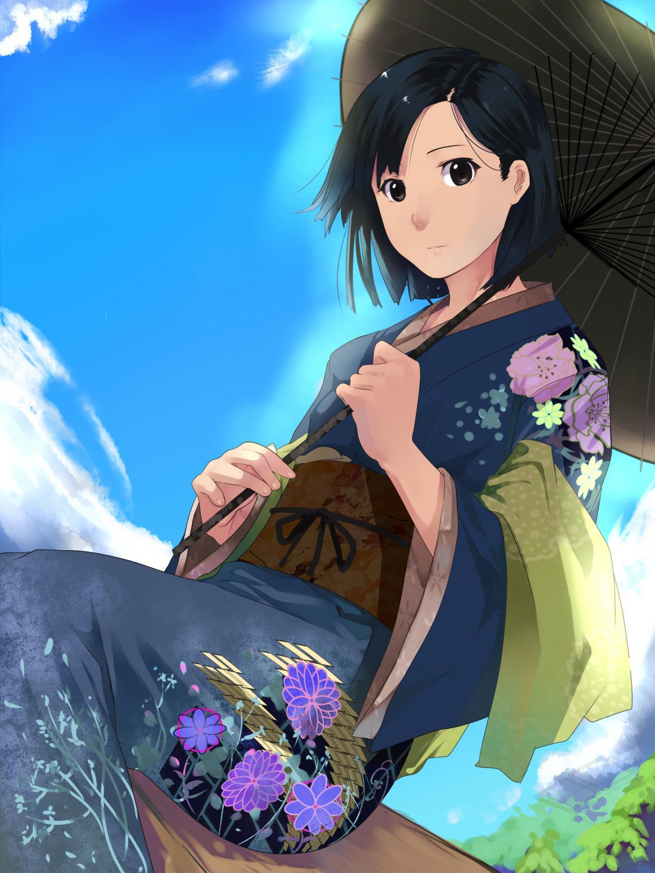 动漫本子,动漫和服少女,夏日祭