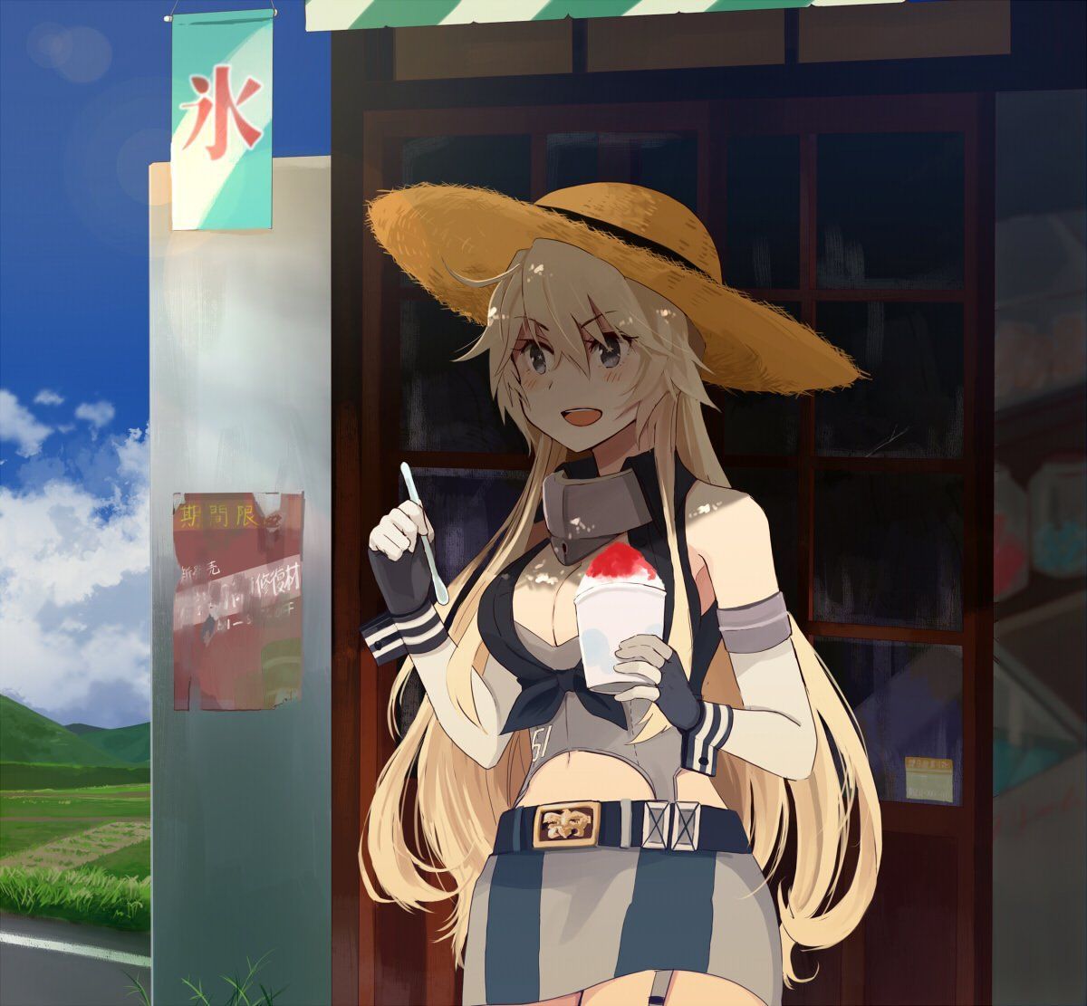 动漫本子,动漫福利图,动漫巨乳少女吃冰沙