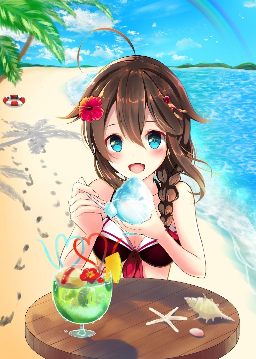 动漫本子,动漫福利图,动漫巨乳少女吃冰沙