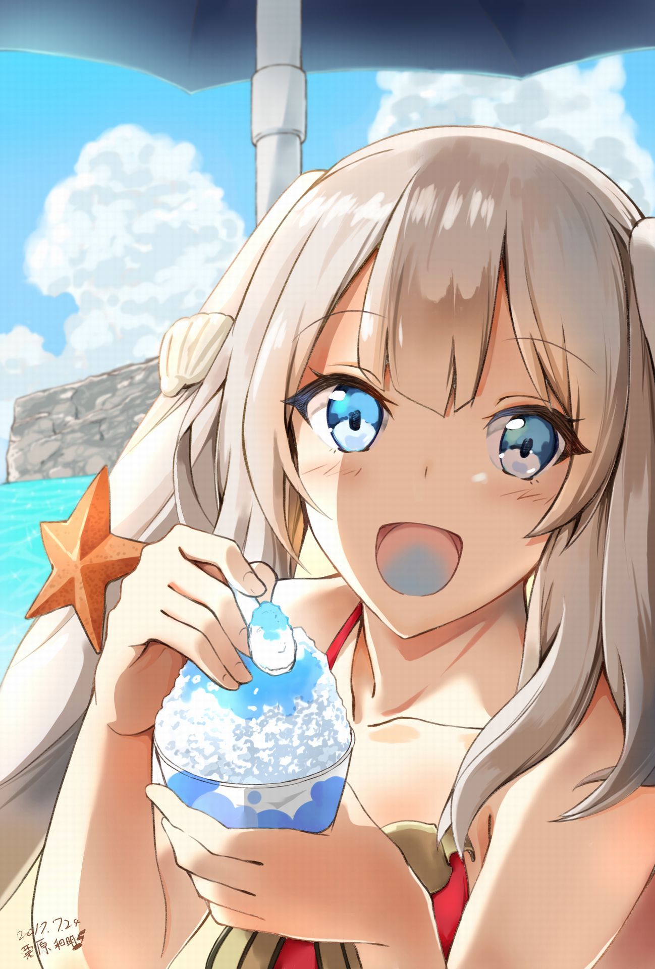 动漫本子,动漫福利图,动漫巨乳少女吃冰沙