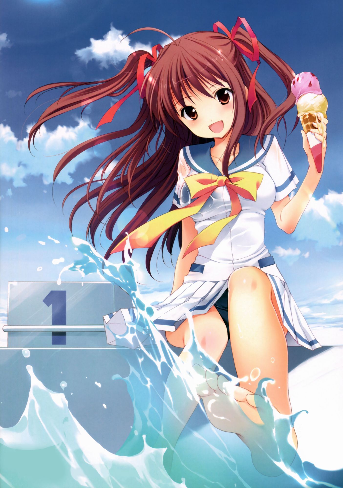 动漫本子,动漫夏日美少女,动漫湿身少女