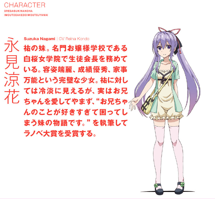动画《我喜欢的是妹妹但不是妹妹》追加声优及人设公布-迷你酷-MINICOLL