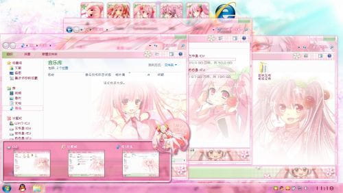 初音未来, 樱初音, win7主题,主题下载,世界第一公主殿下