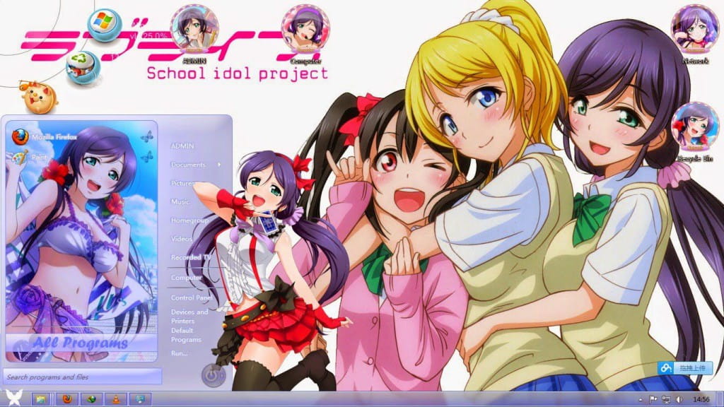 win7主题,lovelive,东条希,Toujou Nozomi,下载,萌化