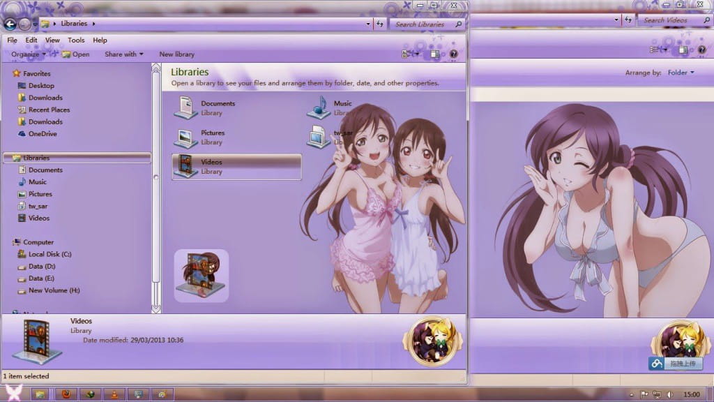 win7主题,lovelive,东条希,Toujou Nozomi,下载,萌化