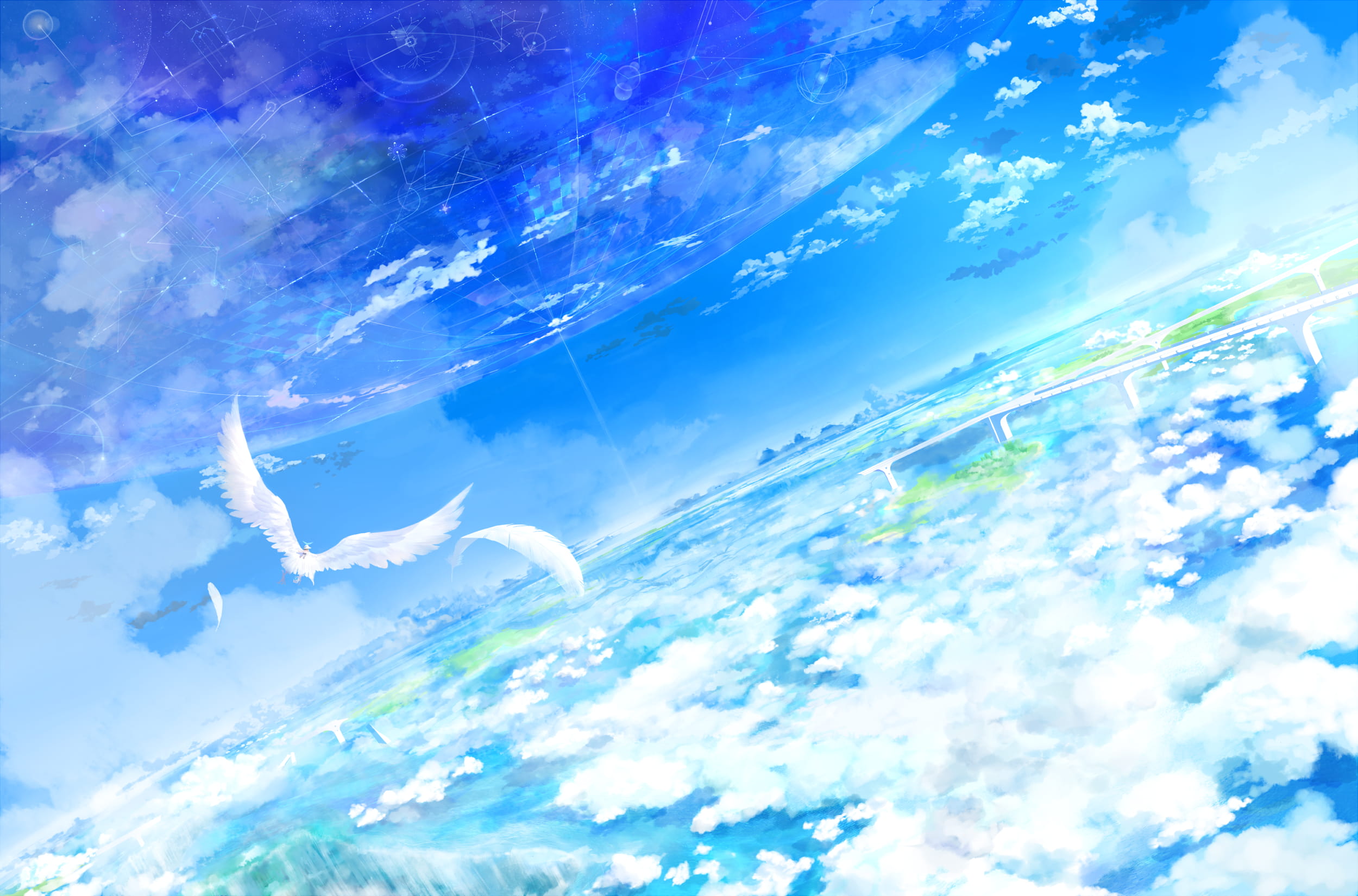 二次元天空,手绘天空,天空插画