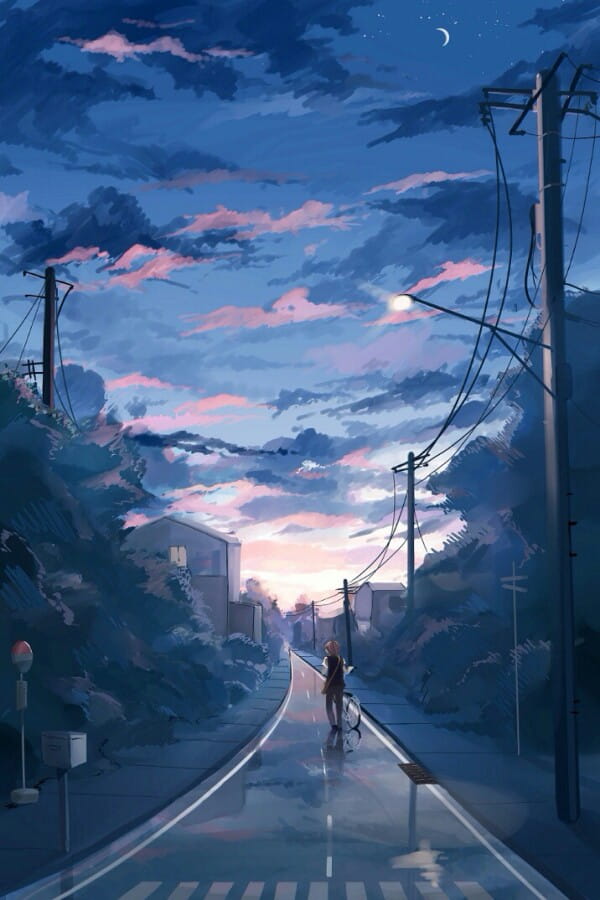 二次元天空,手绘天空,天空插画
