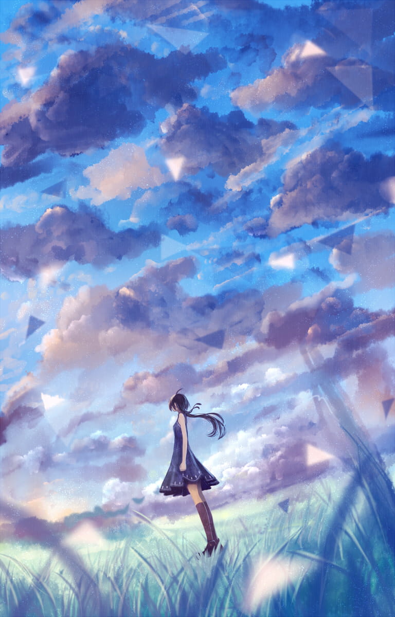 二次元天空,手绘天空,天空插画