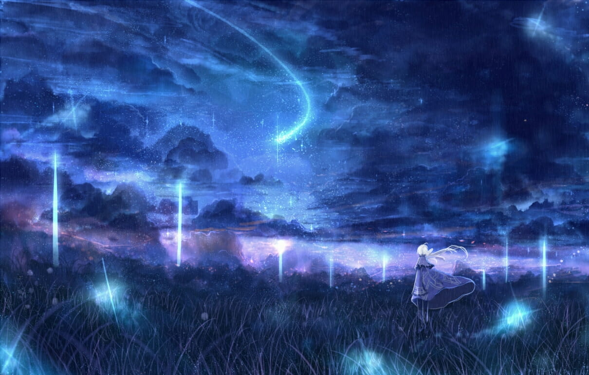 二次元天空,手绘天空,天空插画