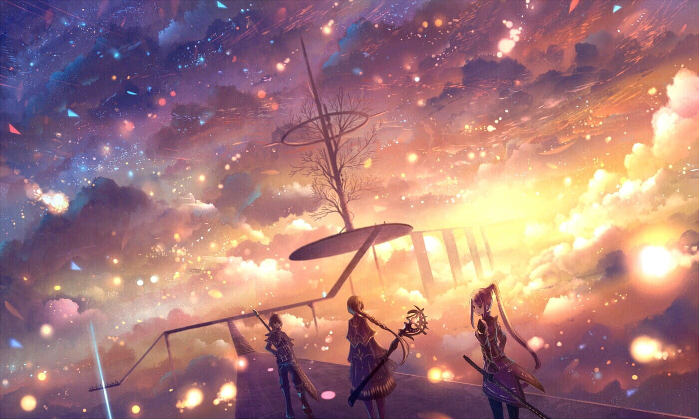 二次元天空,手绘天空,天空插画