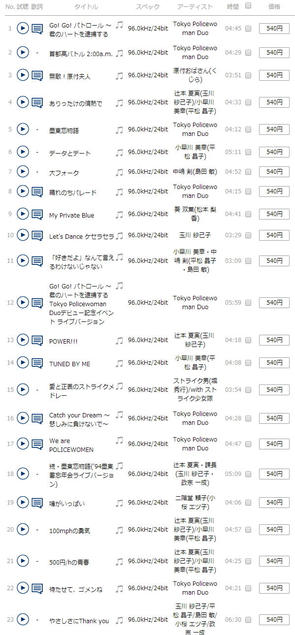 逮捕令,音乐集,逮捕しちゃうぞ,限定解除,コレクションI