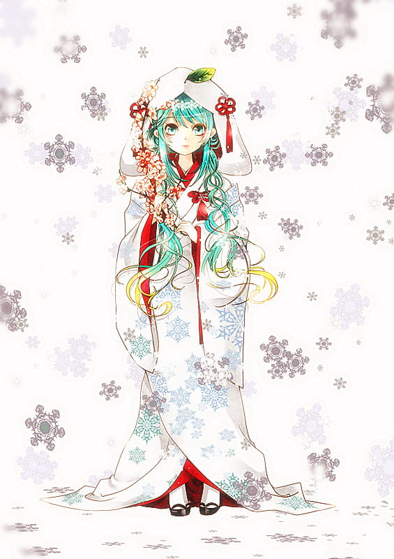 雪初音,白无垢,初音未来,输入法皮肤