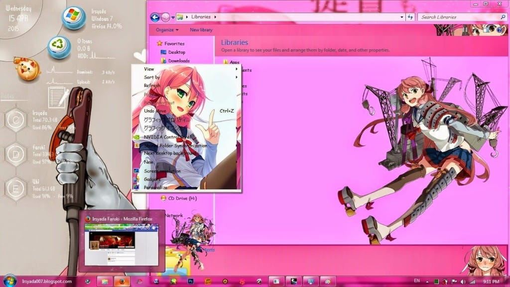 舰队,舰娘明石,win7主题,动漫电脑主题