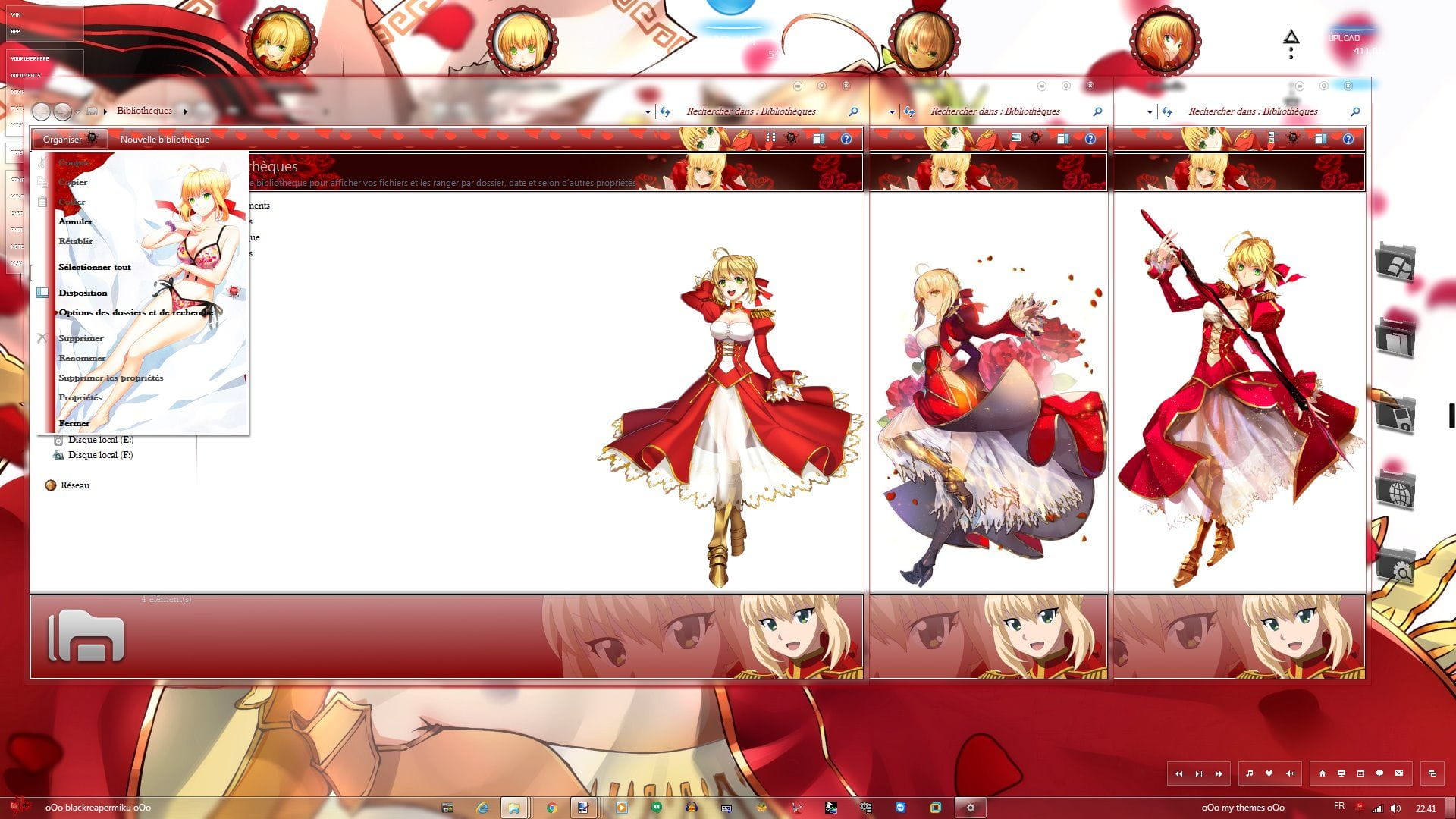 尼禄,Fate/Extra,win7主题,红saber,动漫电脑主题