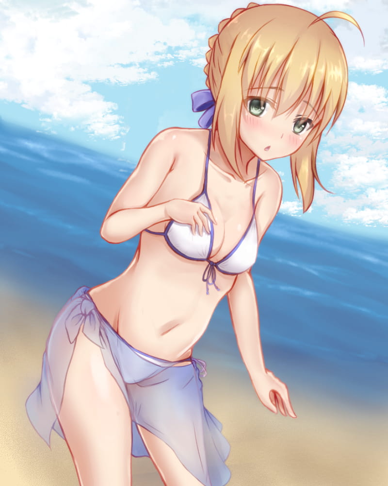 吾王,saber,水着