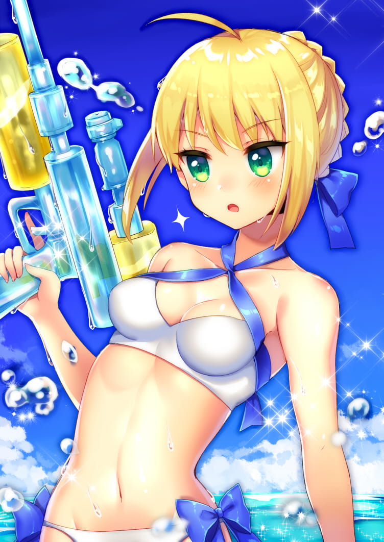 吾王,saber,水着