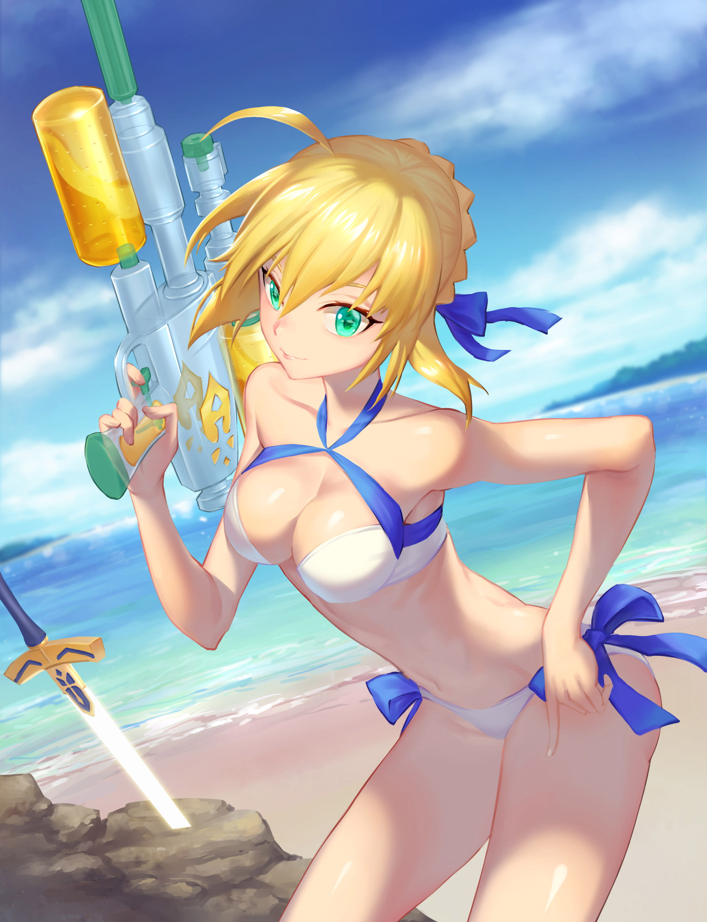 吾王,saber,水着