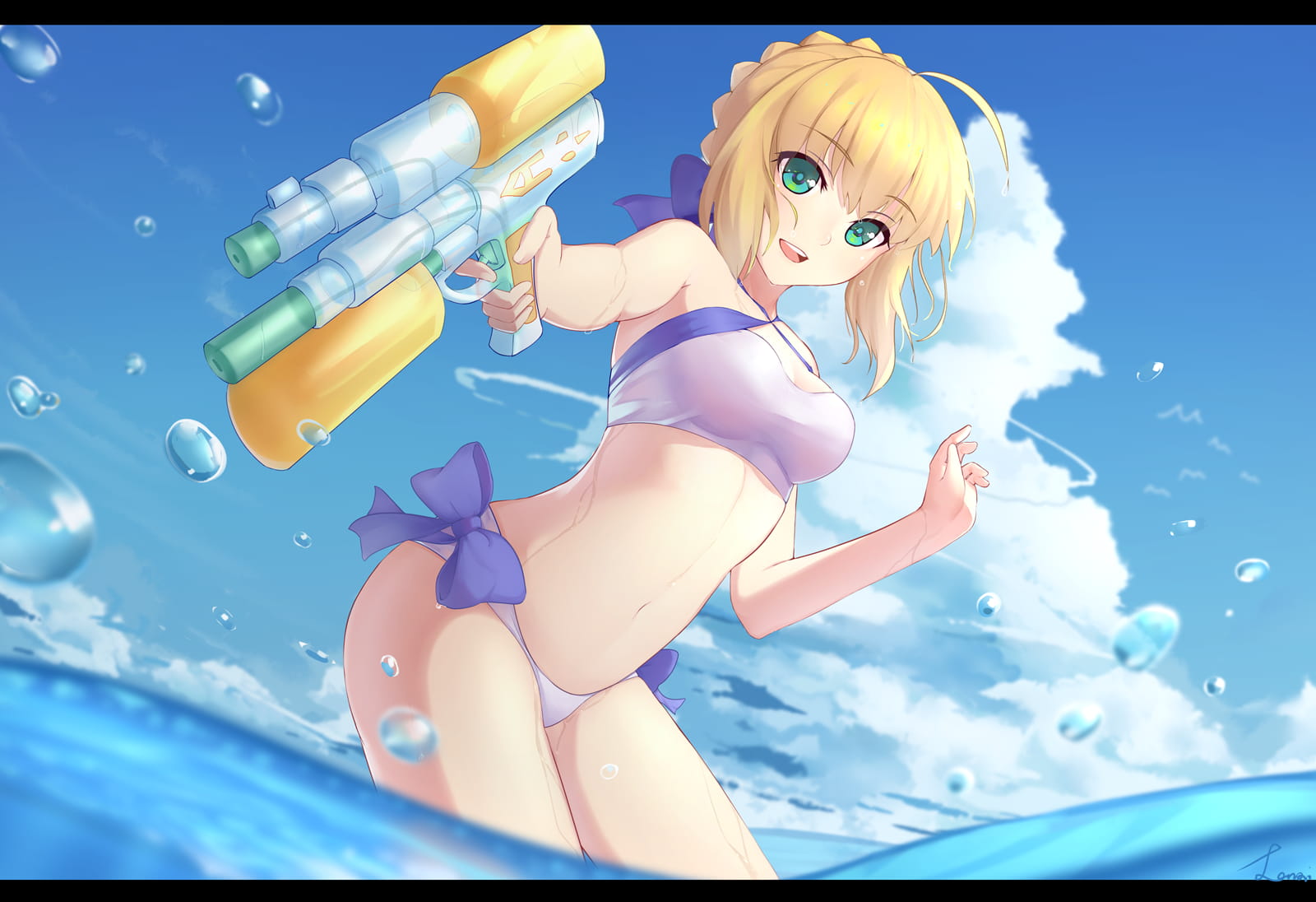 吾王,saber,水着