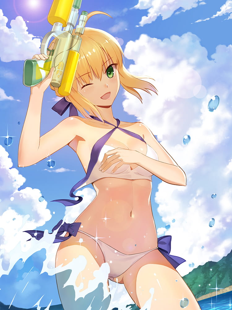 吾王,saber,水着