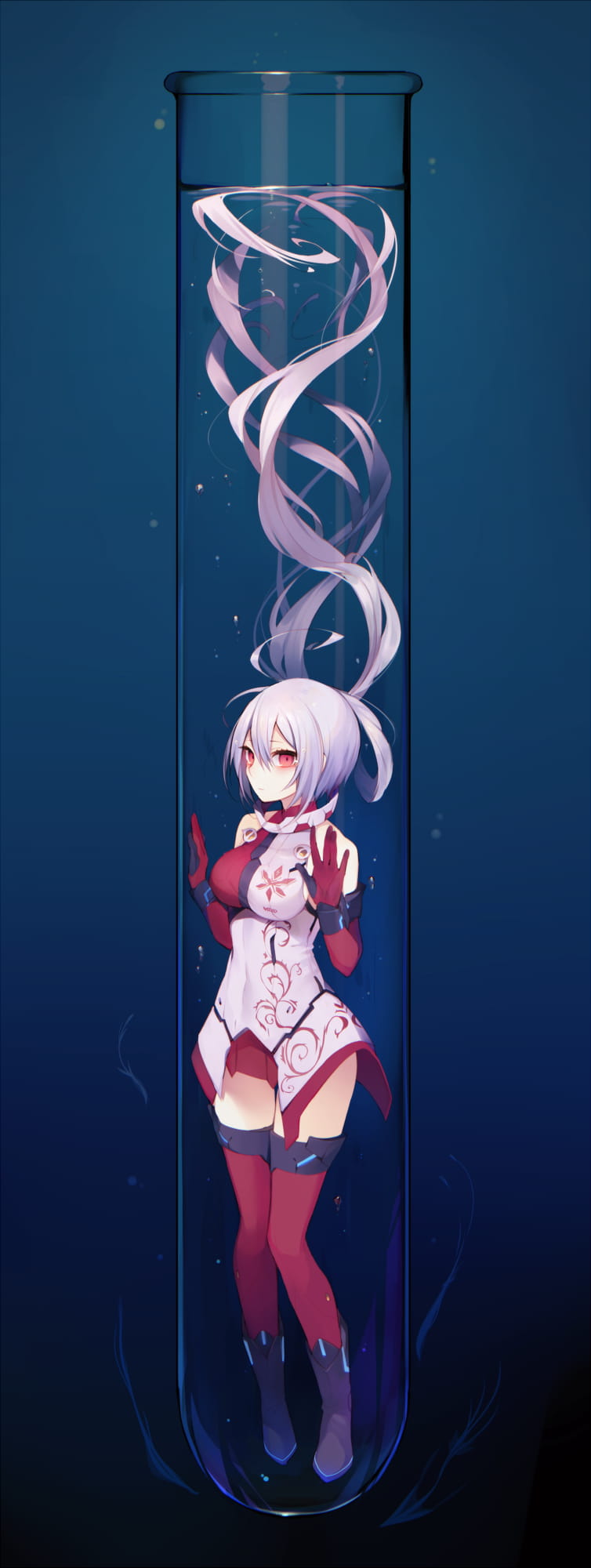 少女,水中少女,玻璃杯