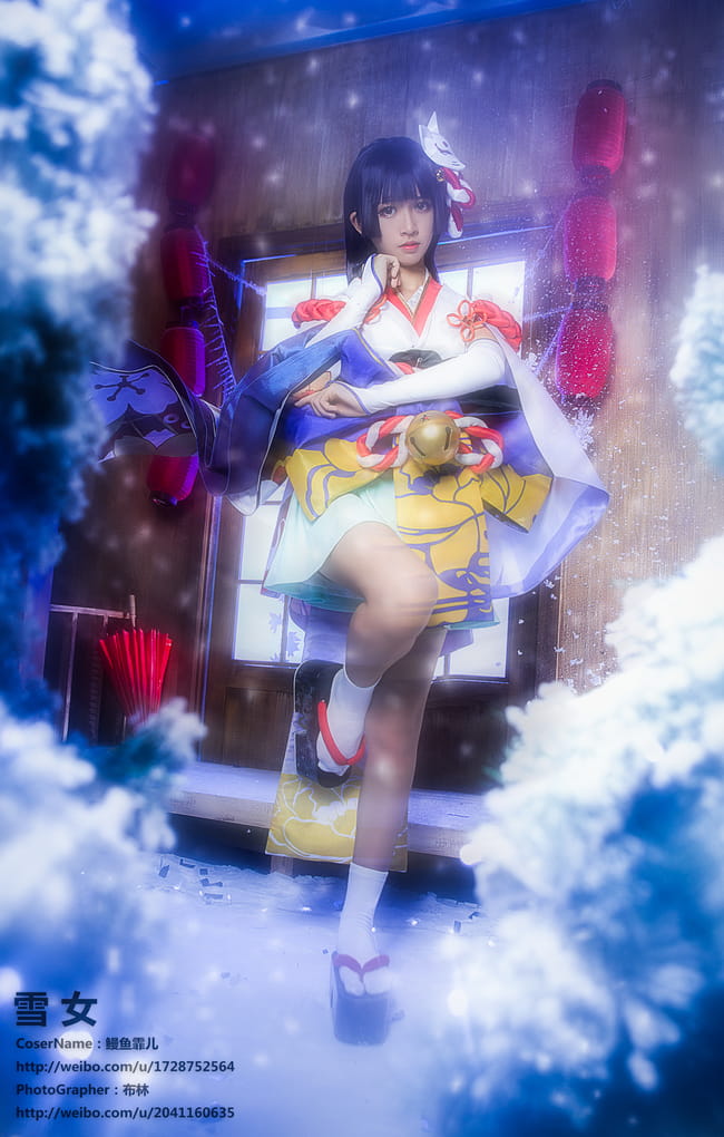 阴阳师手游,雪女,见月之樱皮肤COS