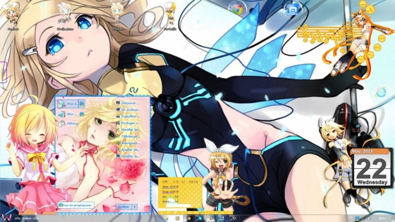 压路机,镜音铃,Vocaloid,Rin,V2,win7主题,动漫电脑主题