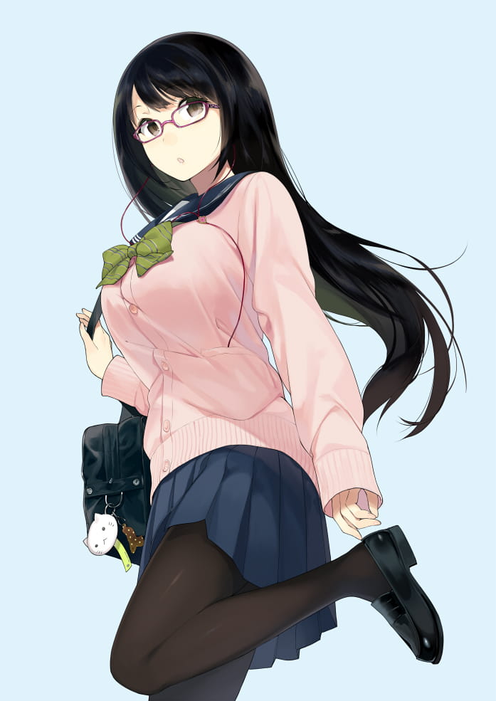 眼镜娘,萌女,少女,图片,二次元