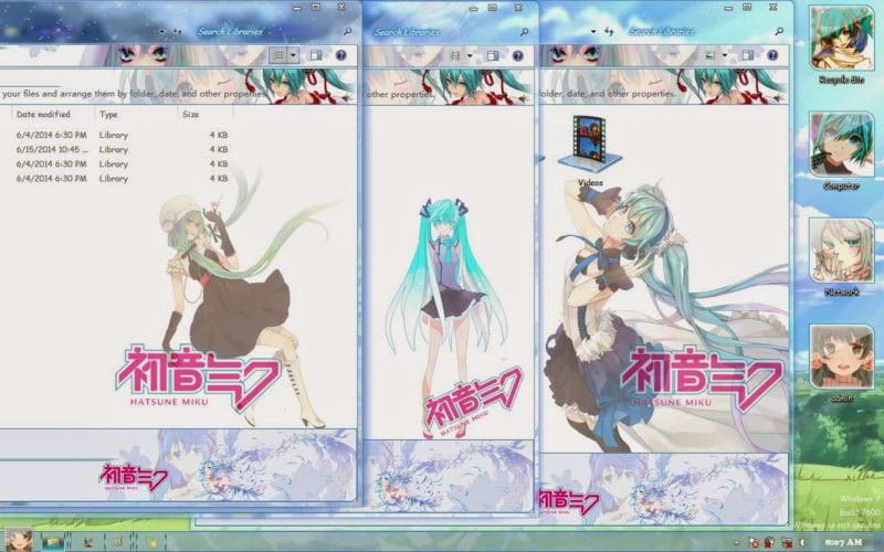 初音未来,电脑主题,win7主题,下载