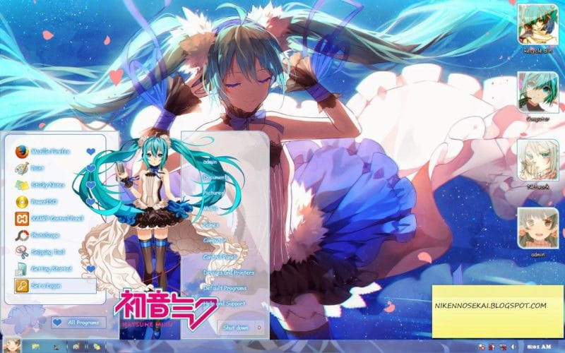 初音未来,电脑主题,win7主题,下载