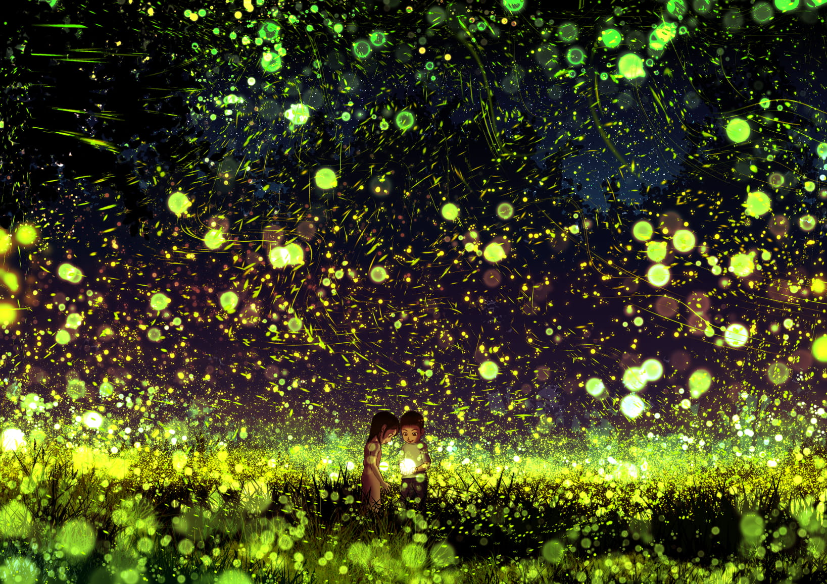 P站,夜景,二次元,插画,