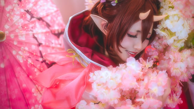 网易手游阴阳师,桃花妖,cosplay