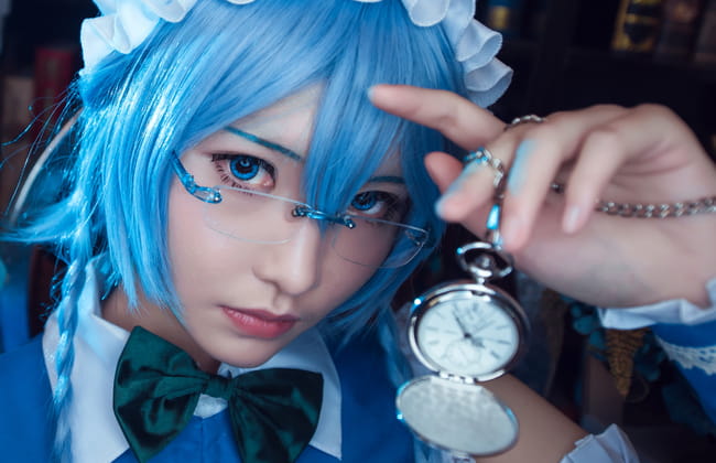 东方幻想乡,十六夜咲夜,cosplay,眼镜娘