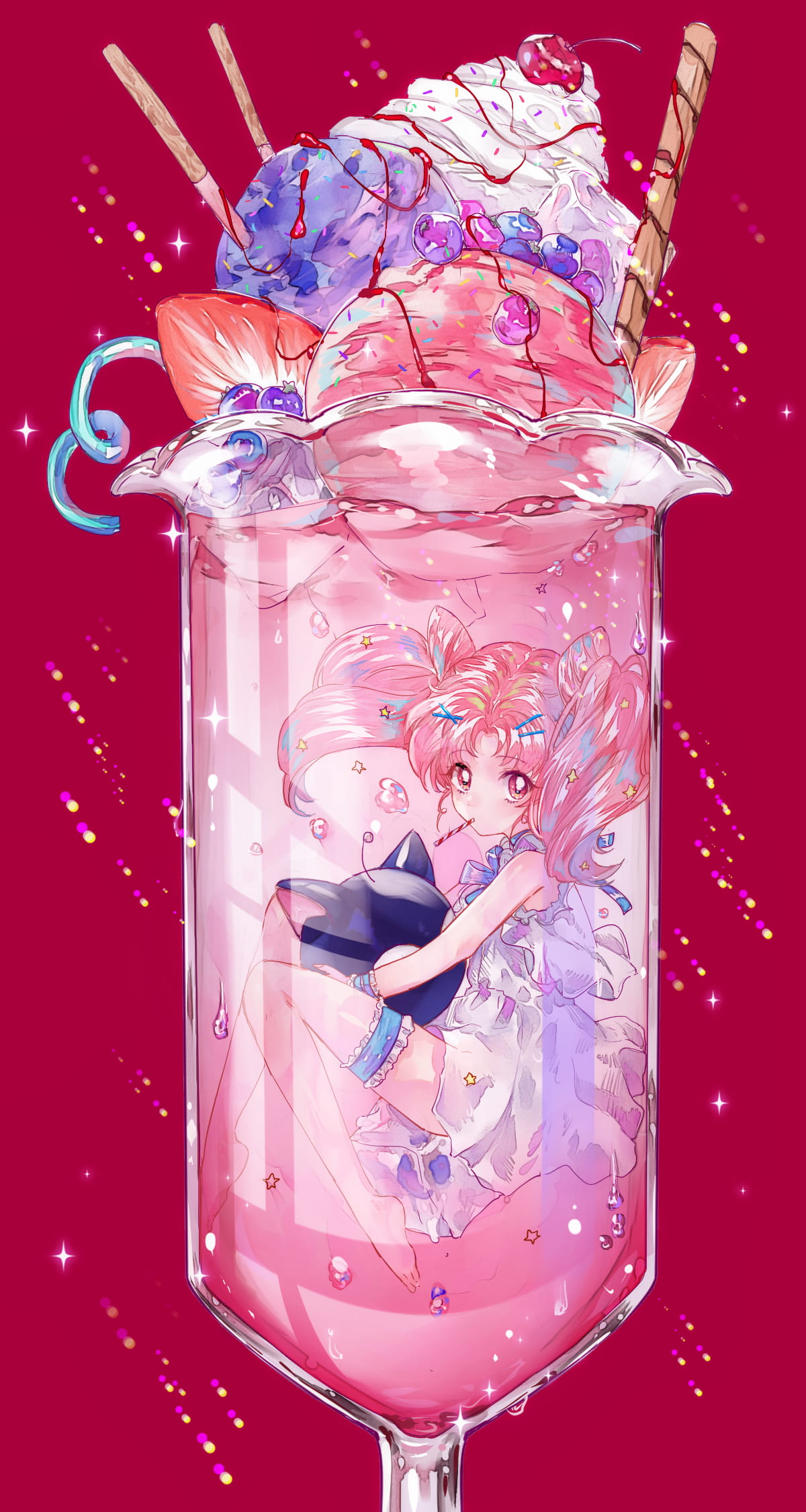 少女,插画,P站