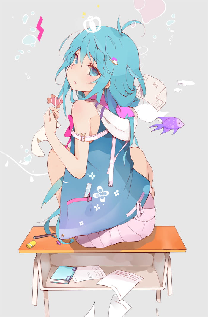 呆毛,少女