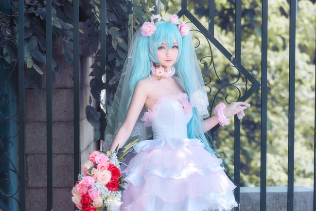 初音未来,初音花嫁,cosplay,v家