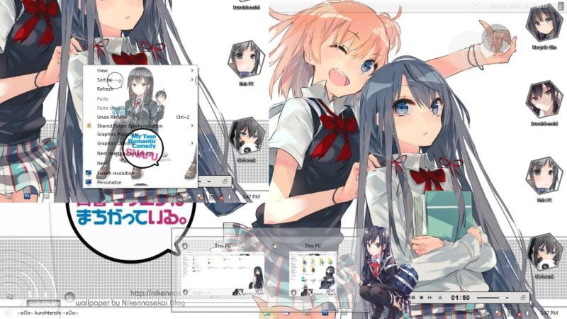 我的青春恋爱物语果然有问题,雪之下雪乃,win8主题,下载
