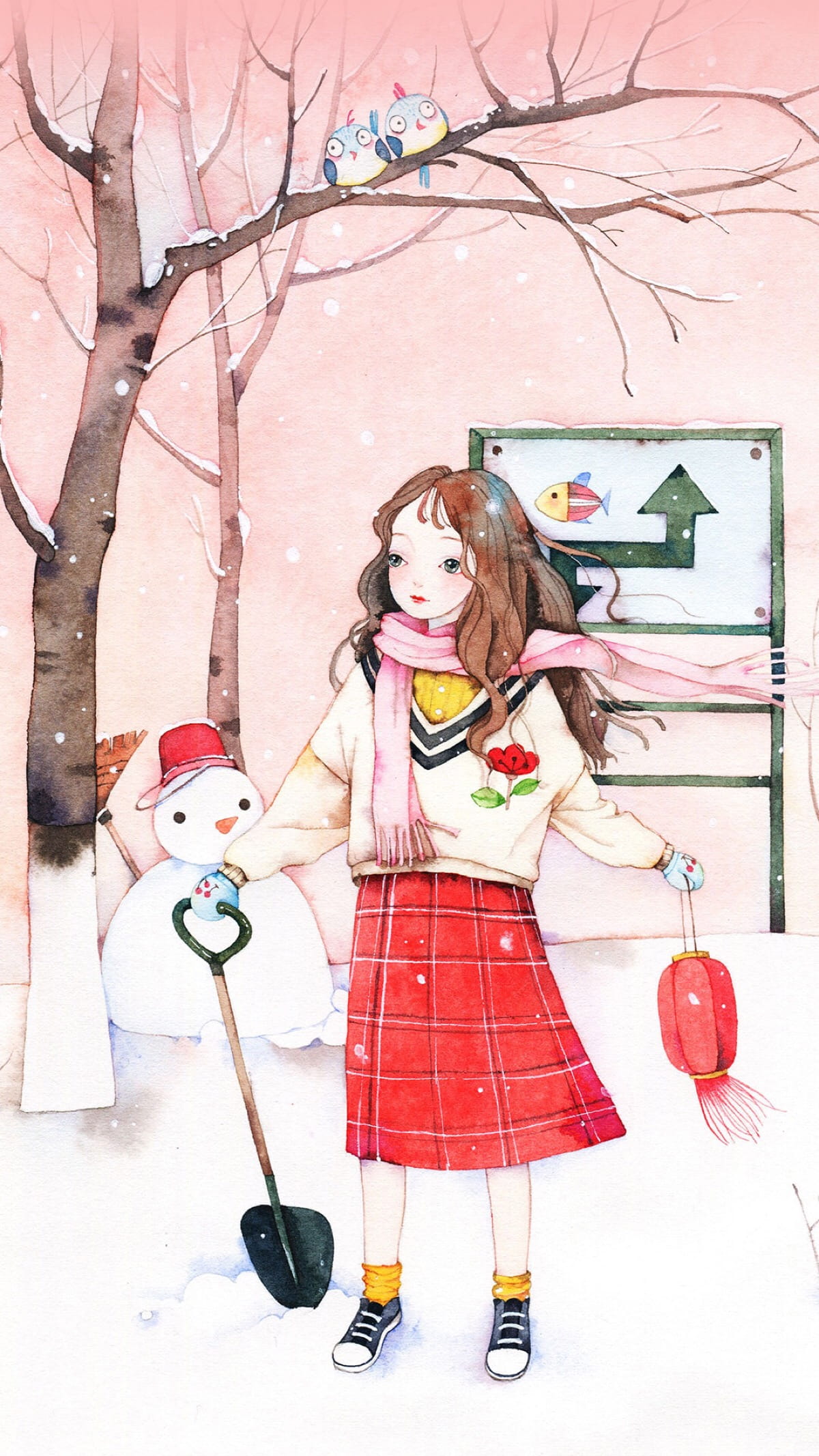 小清新,手机壁纸,插画