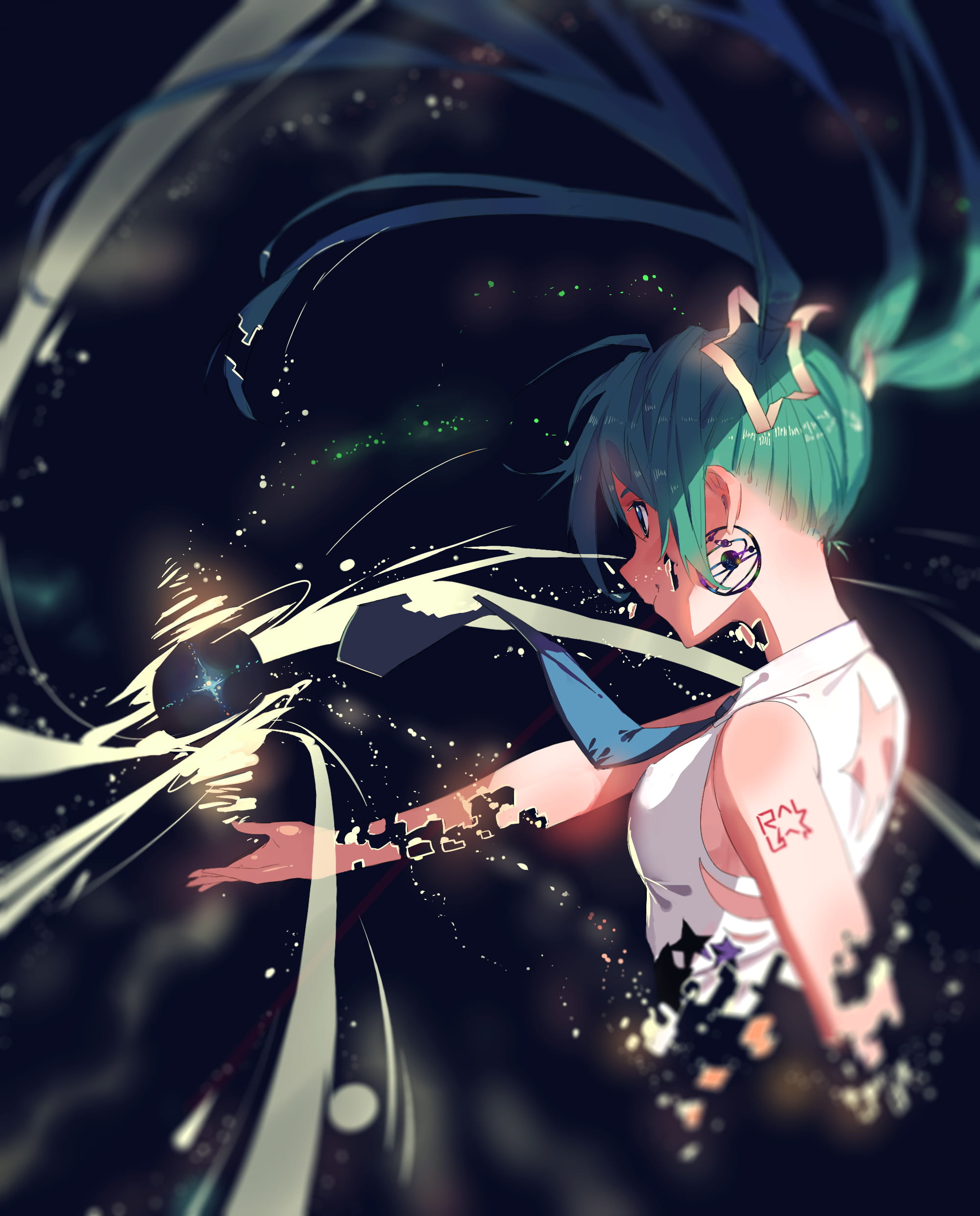 星空,少女,P站,插画