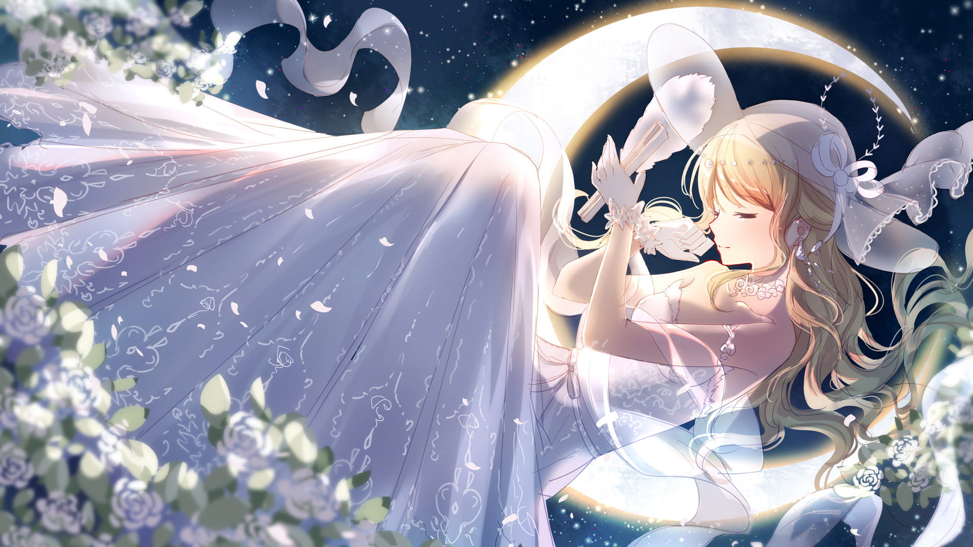 星空,少女,P站,插画