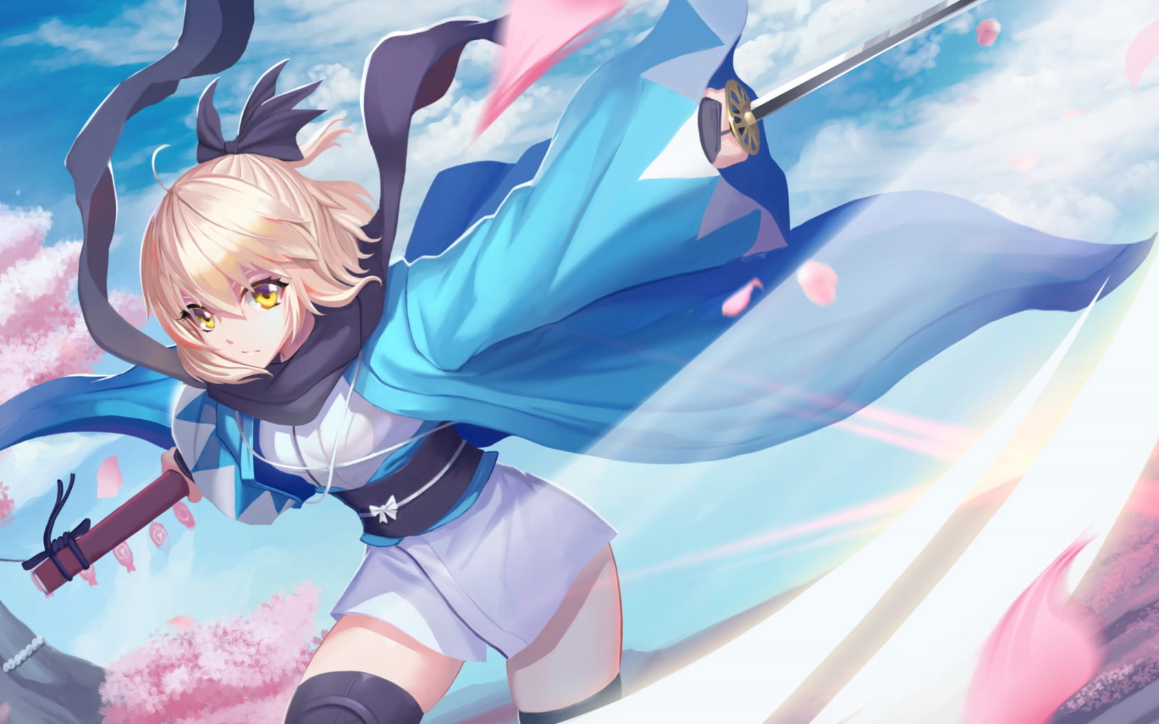 樱saber,冲田总司,动漫壁纸,fate